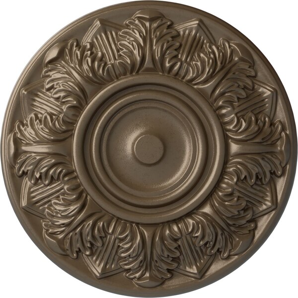 Ekena Millwork Whitman Ceiling Medallion (For Canopies up to 3 3/4"), Hand-Painted Warm Silver, 13"OD x 1 3/8"P CM13WHWSS - main